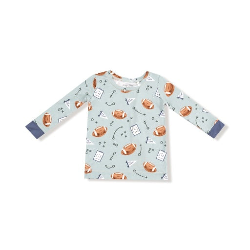 Angel Dear Touchdown Time Grey Mist Long Sleeve Loungewear Set