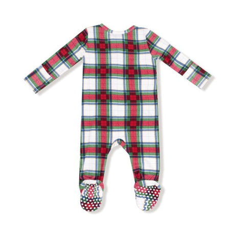 Holiday Plaid 2-Way Zipper Footie by Angel Dear