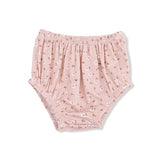 Angel Dear Carrie Floral Pink Bamboo Simple Long Sleeve Peter Pan Collar Dress + Diaper Cover