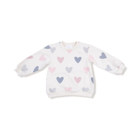 Angel Dear Hearts -French Terry Puffy Long Sleeve Oversized Sweatshirt + Legging