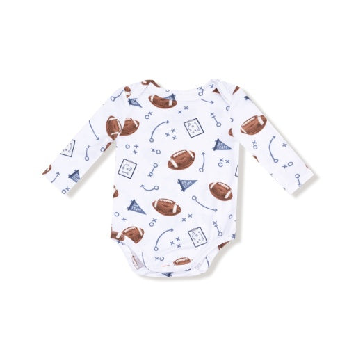 Angel Dear Touchdown Time Navy Lap Shoulder Bodysuit