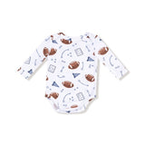 Angel Dear Touchdown Time Navy Lap Shoulder Bodysuit