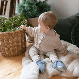 Sherpa Snap Booties Grey by Robeez