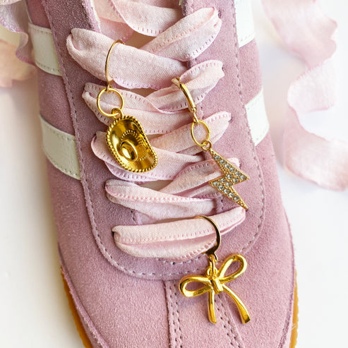 Pink Ribbon Sneaker Charm Set by Leo + Lee