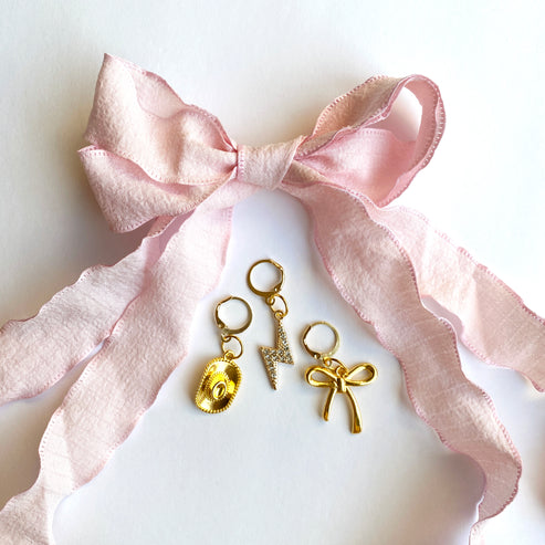 Pink Ribbon Sneaker Charm Set by Leo + Lee