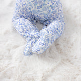 Smocked Peter Pan Footie - Blue Calico Floral by Angel Dear