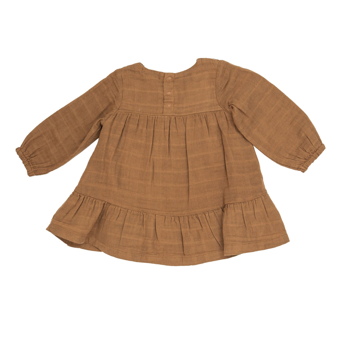 Smocked Ruffle Dress and Rib Legging - Cashew Solid by Angel Dear