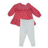 Smocked Ruffle Dress and Rib Legging - Polka Dot by Angel Dear