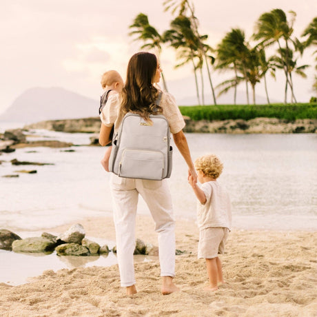 Sync Backpack in Grey Matte Cable Stitch by Petunia Pickle Bottom