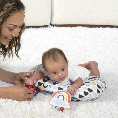 tummy time prop in black and white rainbow by boppy