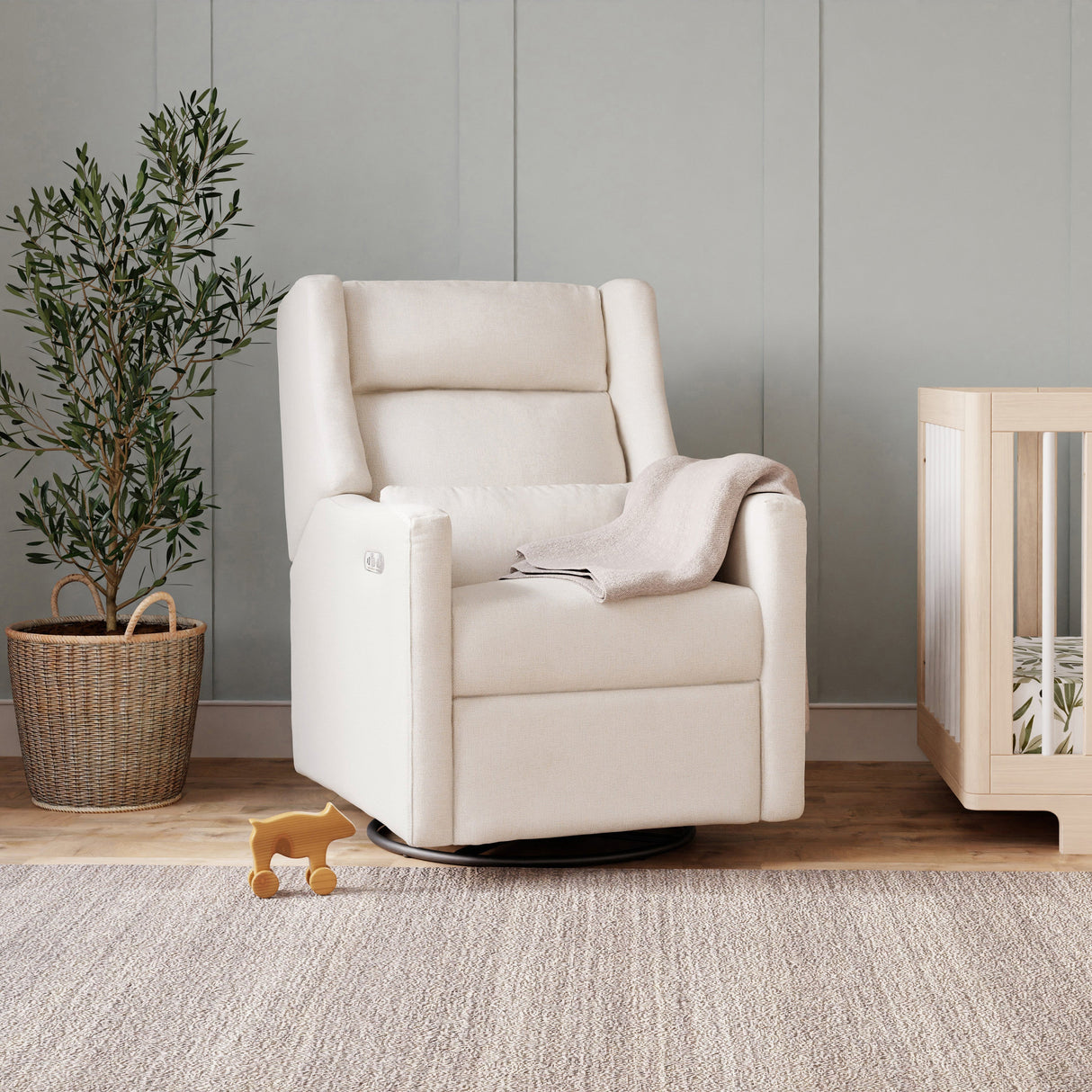 Babyletto Kiwi Plus Power Recliner and Swivel Glider with Power Adjustable Headrest and USB Port
