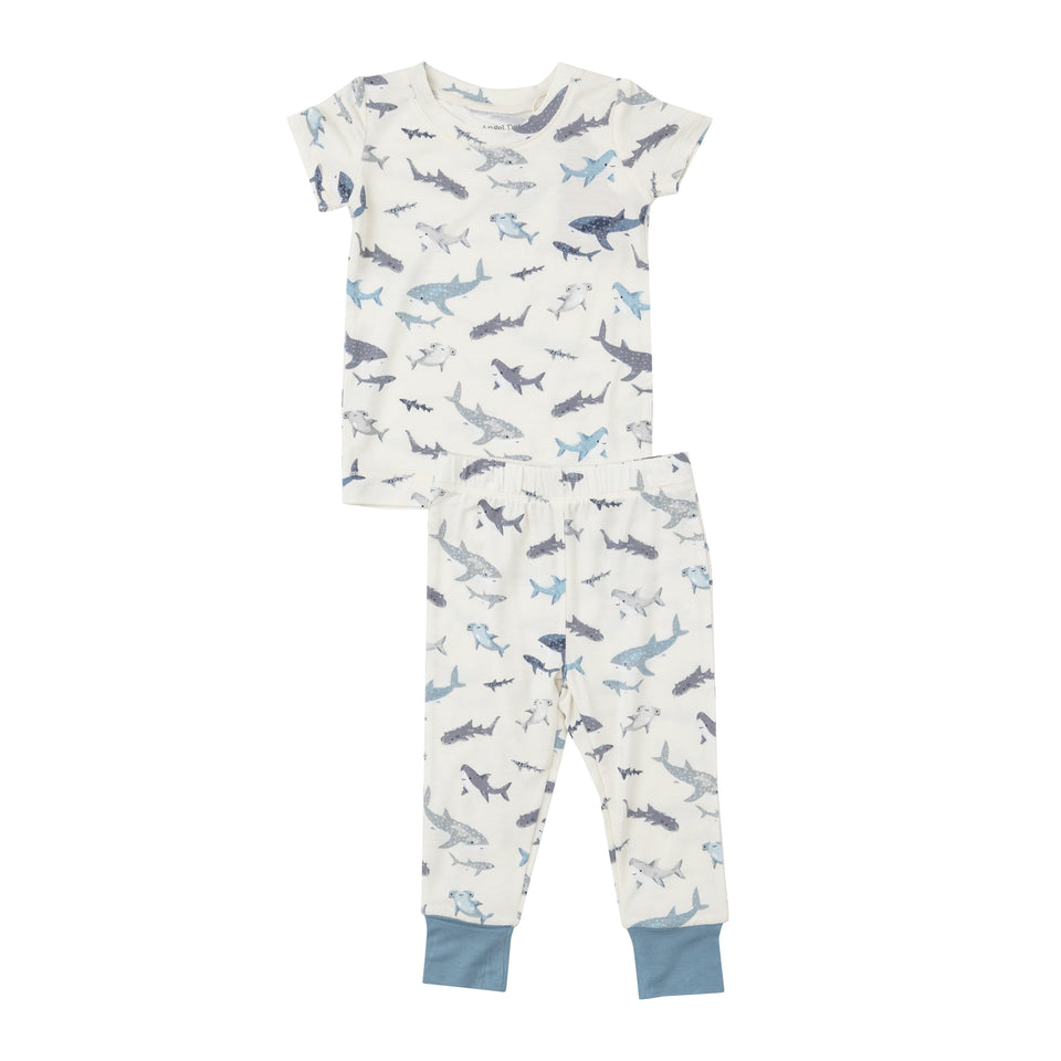 Short Sleeve Lounge Wear Set - Sharks by Angel Dear