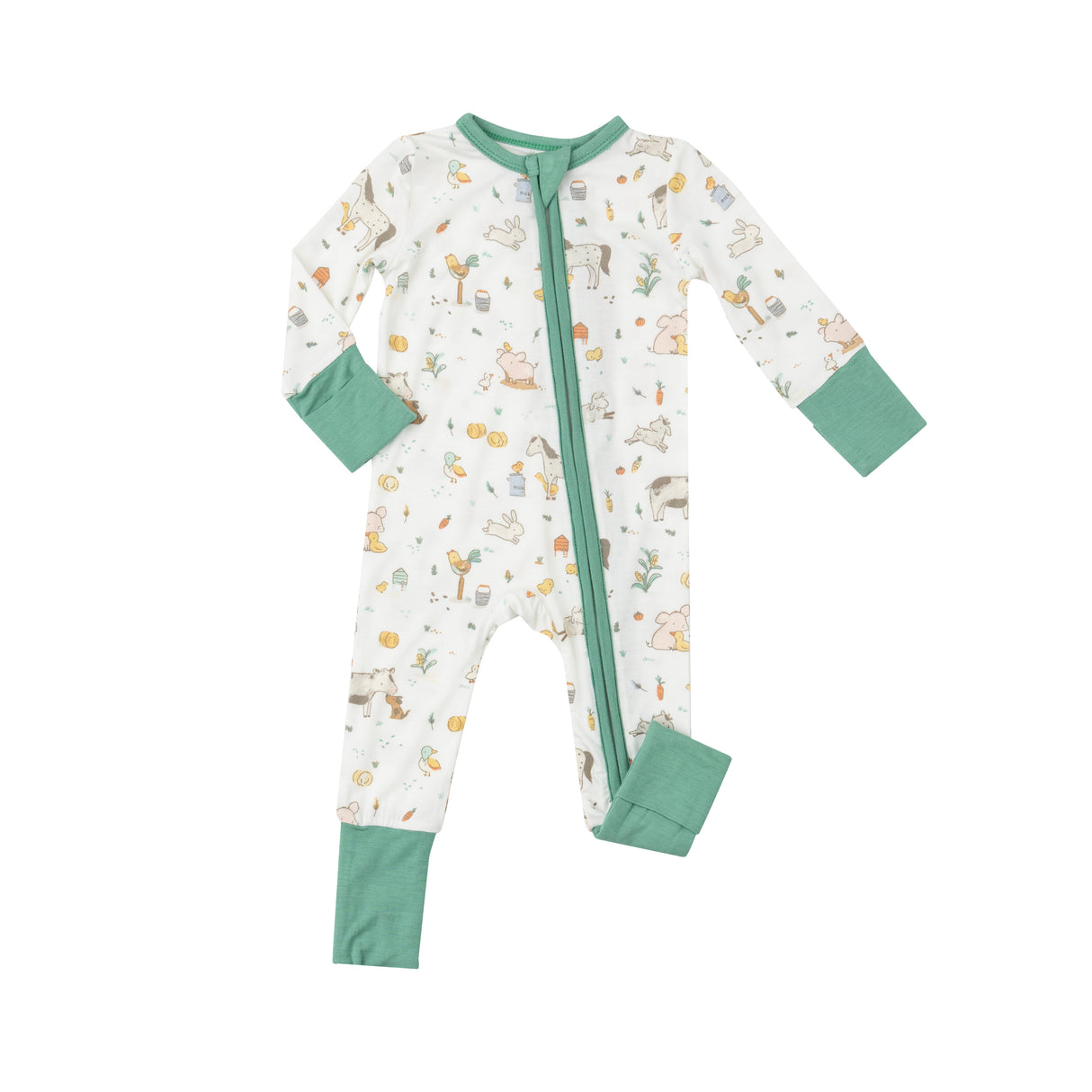 2-Way Zipper Romper - Farm Babies by Angel Dear