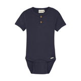 Ribbed Bodysuit in Navy by Minymo