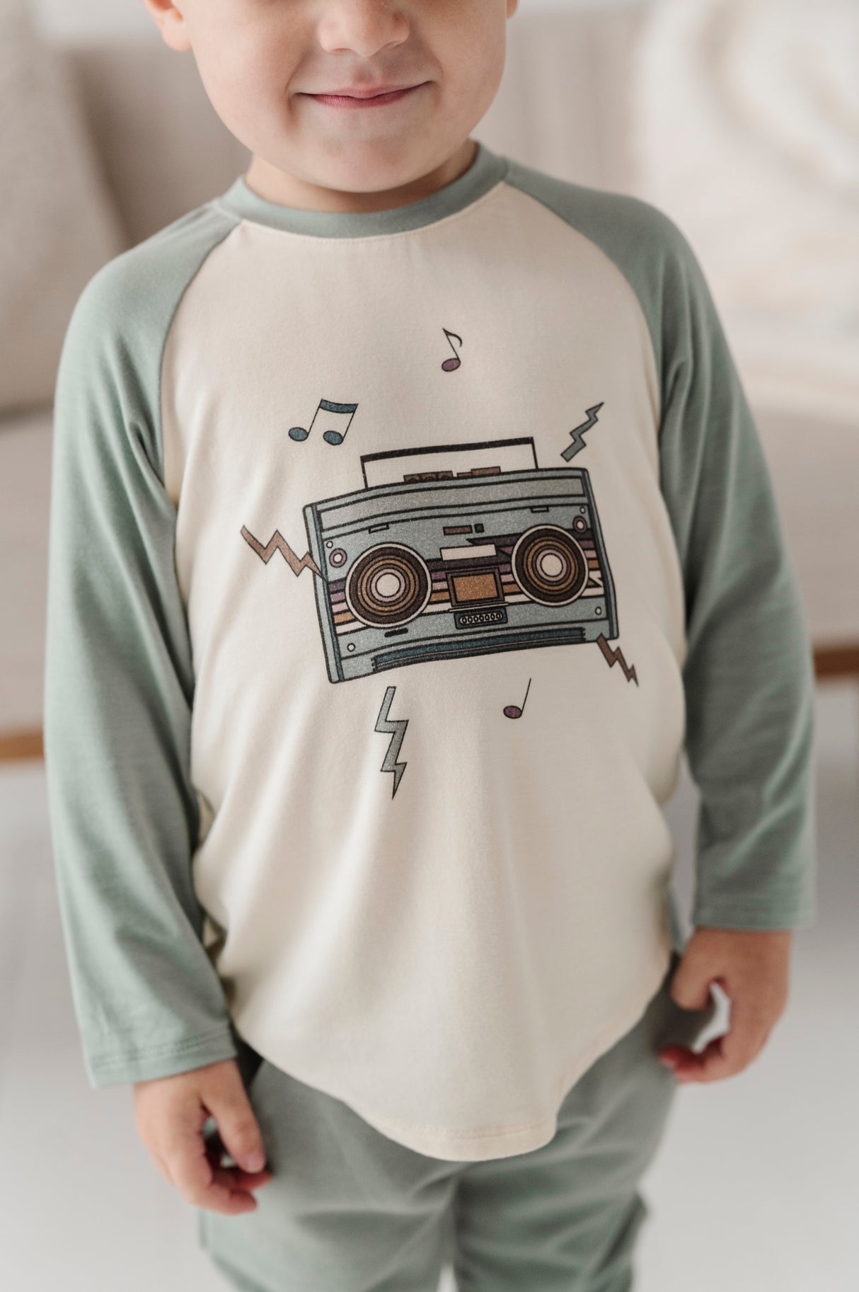 Long Sleeve Baseball Tee - Boombox by babysprouts