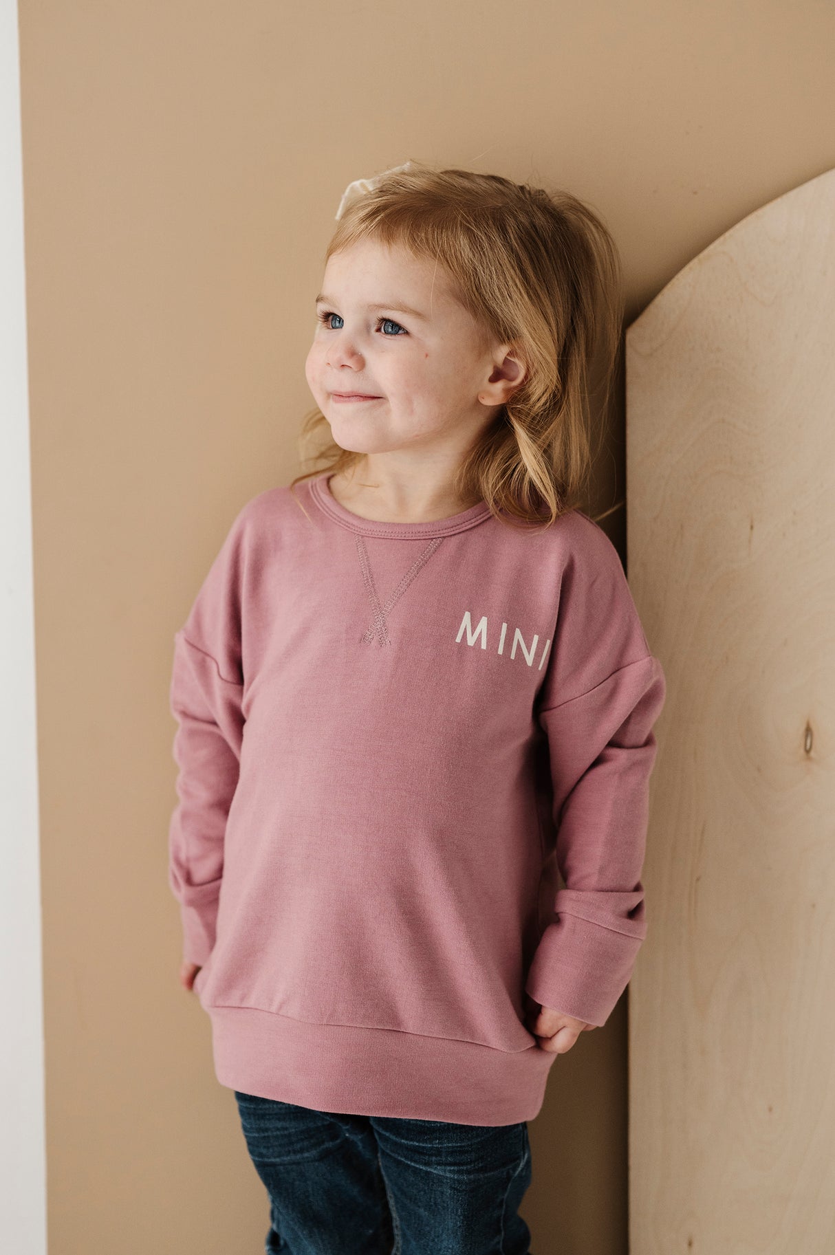 Drop-Shoulder Pullover - Mini in Mauve by babysprouts