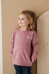 Drop-Shoulder Pullover - Mini in Mauve by babysprouts