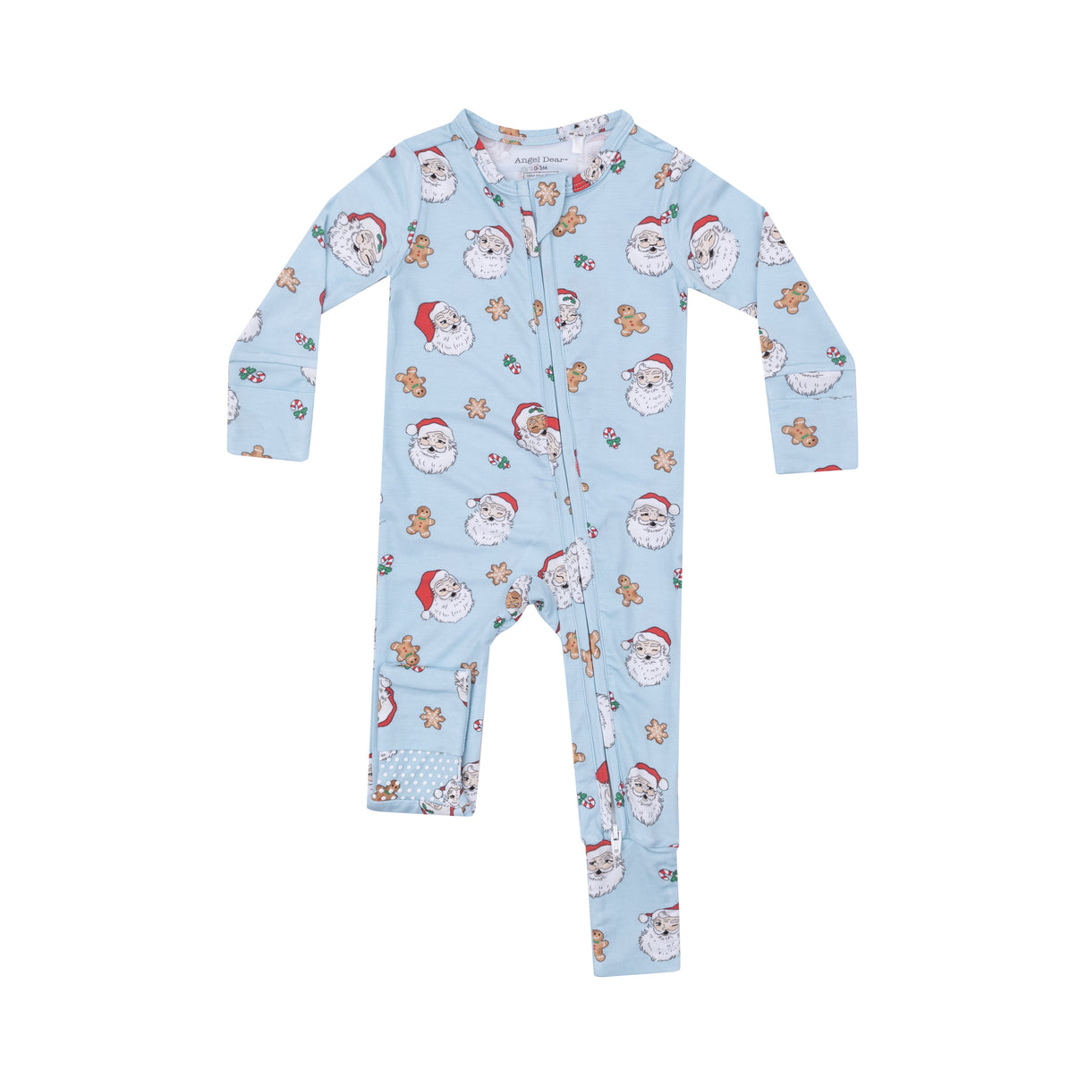 2-Way Zipper Romper - Vintage Santas Blue by Angel Dear