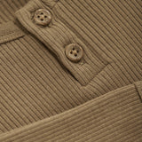 Long Sleeve Rib Bodysuit - Tiger's Eye by Minymo