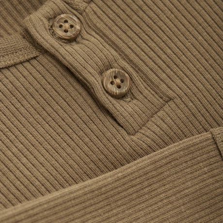 Long Sleeve Rib Bodysuit - Tiger's Eye by Minymo