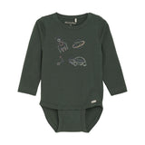 Long Sleeve Bodysuit - Jungle Green by Minymo