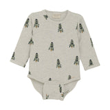Aop Sweat Bodysuit - Grey Melange by Minymo