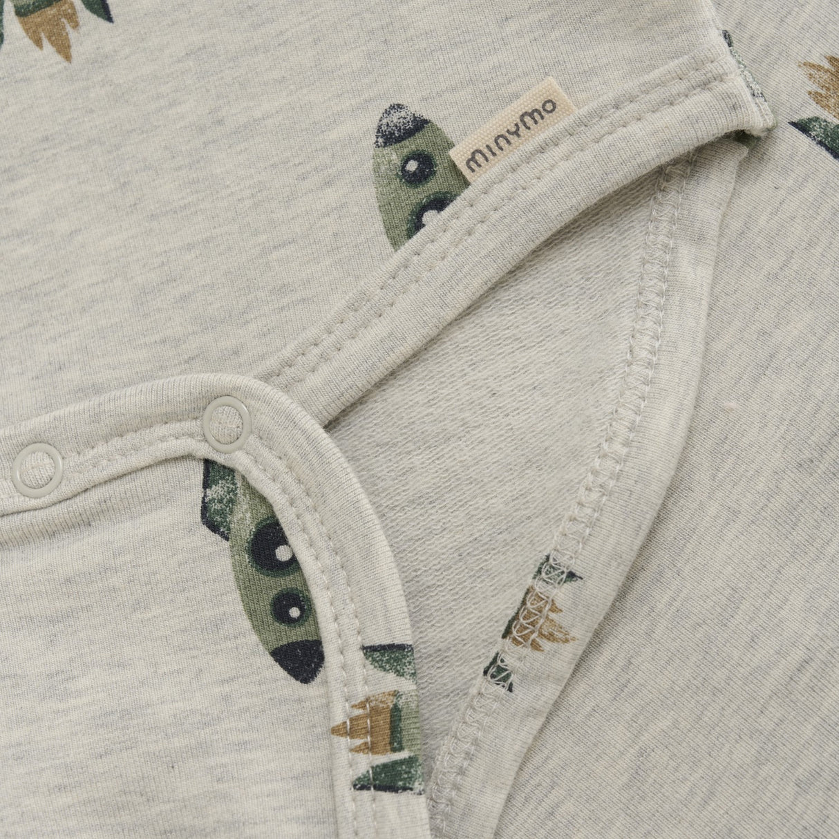 Aop Sweat Bodysuit - Grey Melange by Minymo