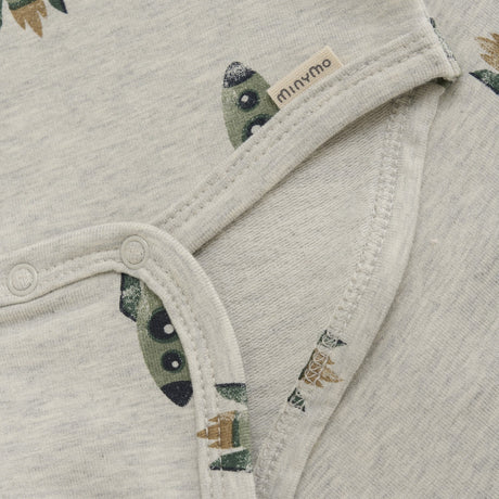 Aop Sweat Bodysuit - Grey Melange by Minymo