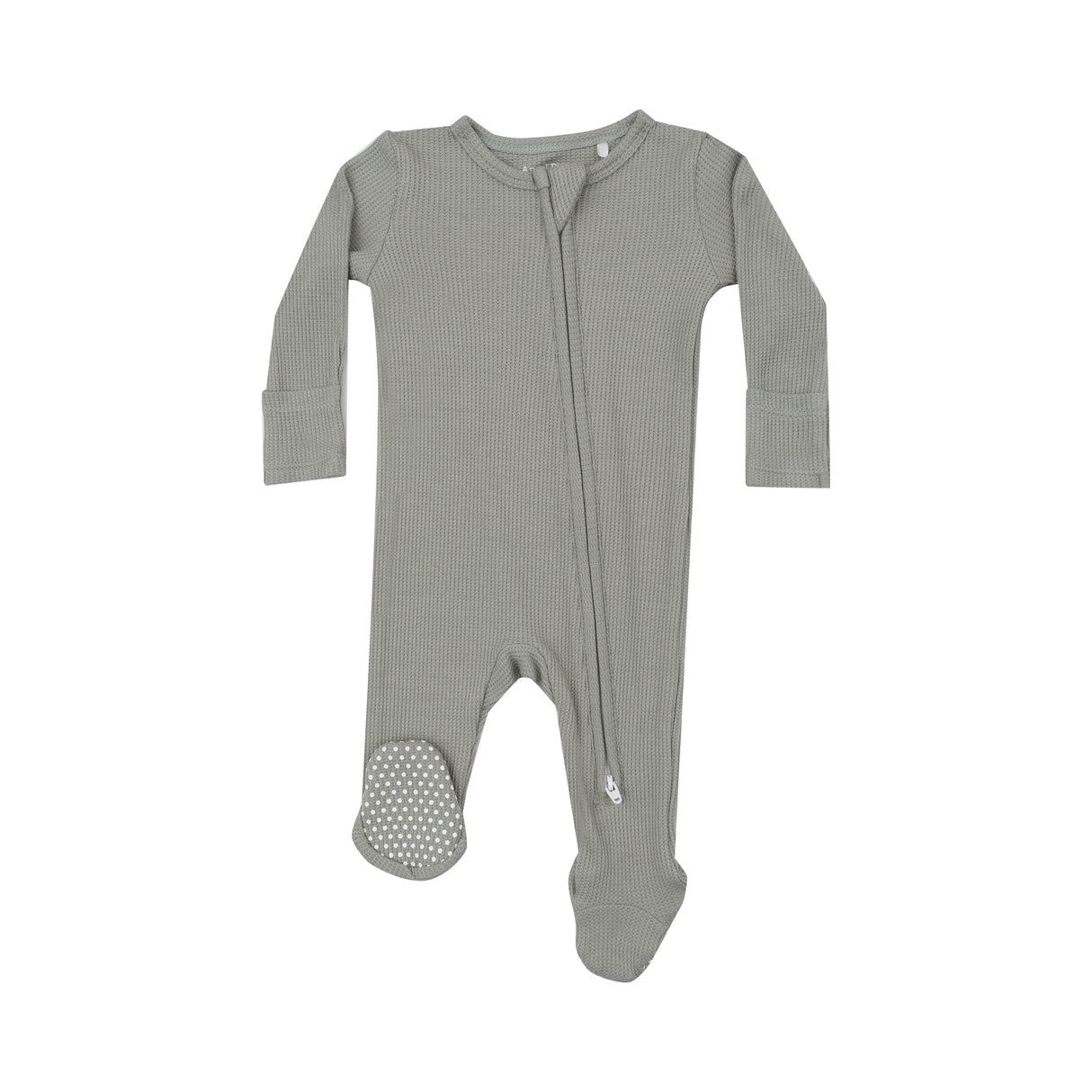 2 Way Zipper Footie - Basic Waffle - Solid Dried Sage by Angel Dear