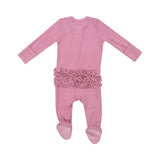 2 Way Ribbed Zipper Footie - Basics Solid Wild Rose by Angel Dear