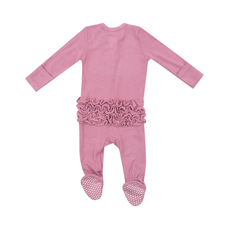 2 Way Ribbed Zipper Footie - Basics Solid Wild Rose by Angel Dear
