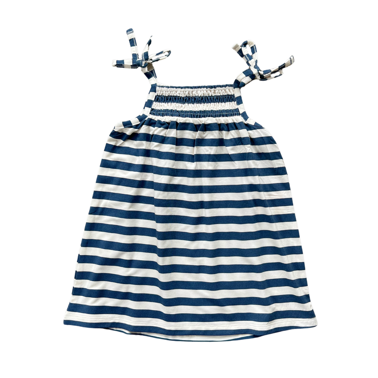 Smocked Summer Dress- Naval Stripe by Babysprouts
