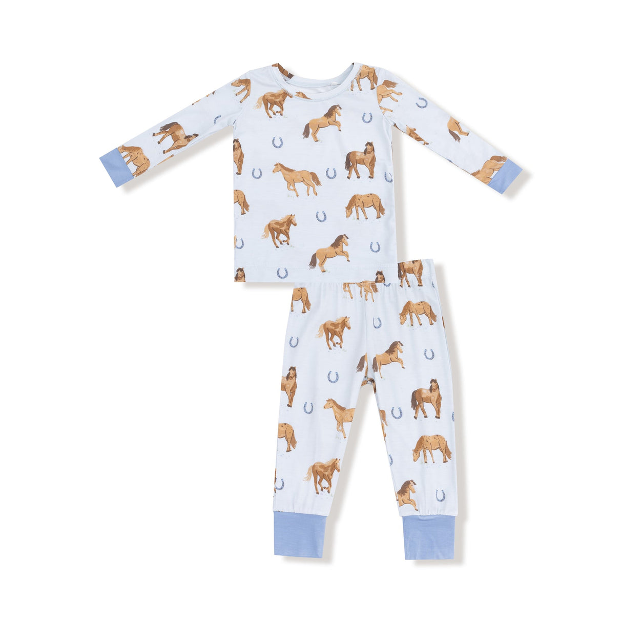 Horses - Blue - L/s Loungewear Set by Angel Dear