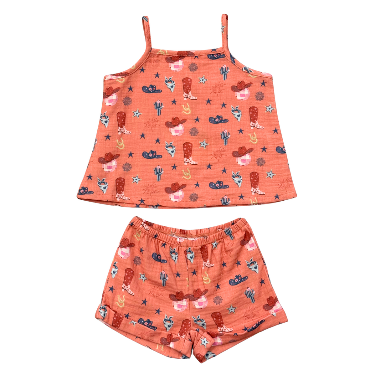 Girl's Gauze Tank + Short Set by American Cowgirl by Babysprouts