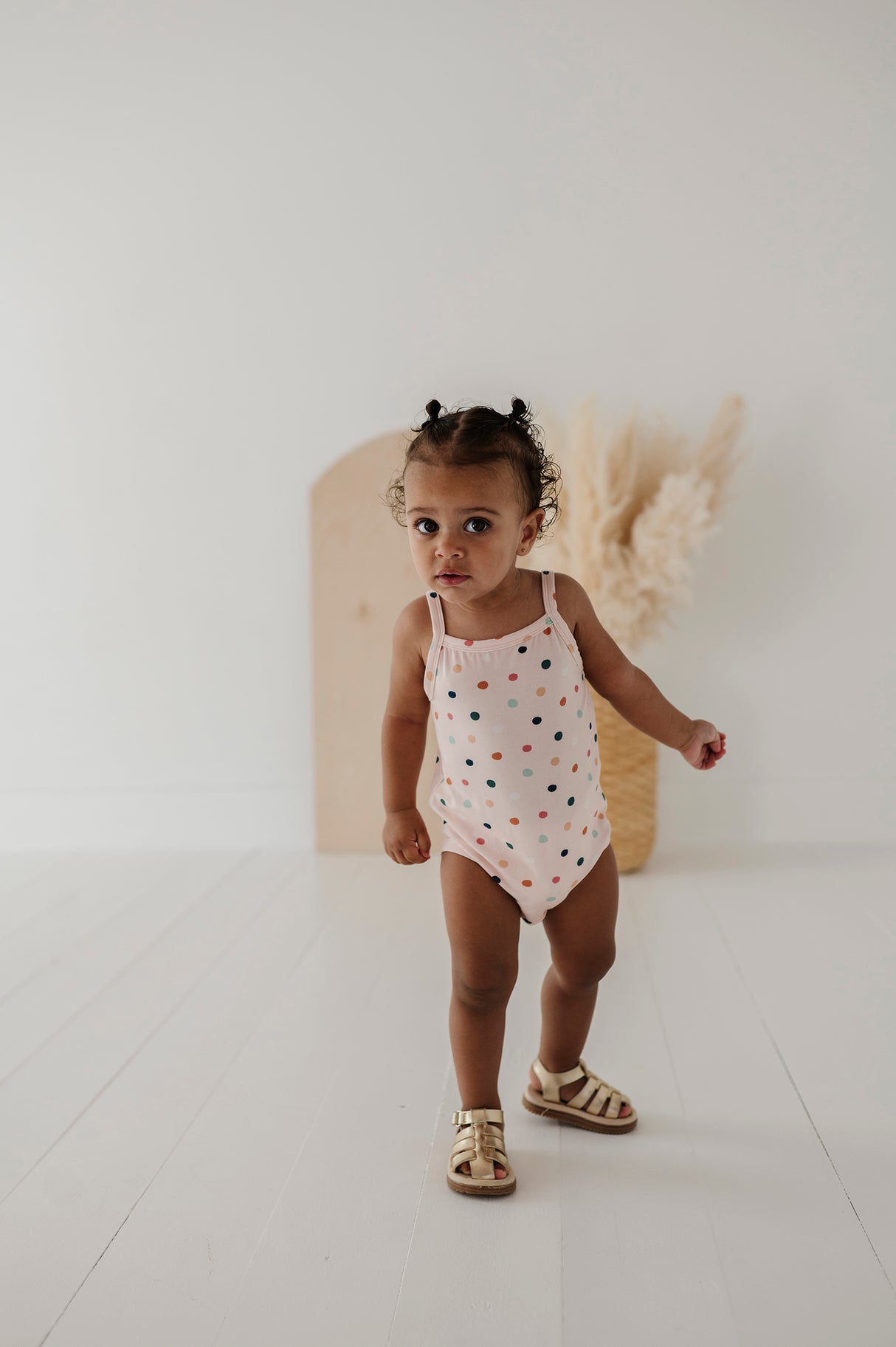 Tank Bodysuit- Summer Polka Dots by Babysprouts