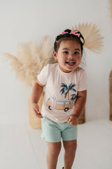 Girl's Short Sleeve Tee- Beach Van by Babysprouts