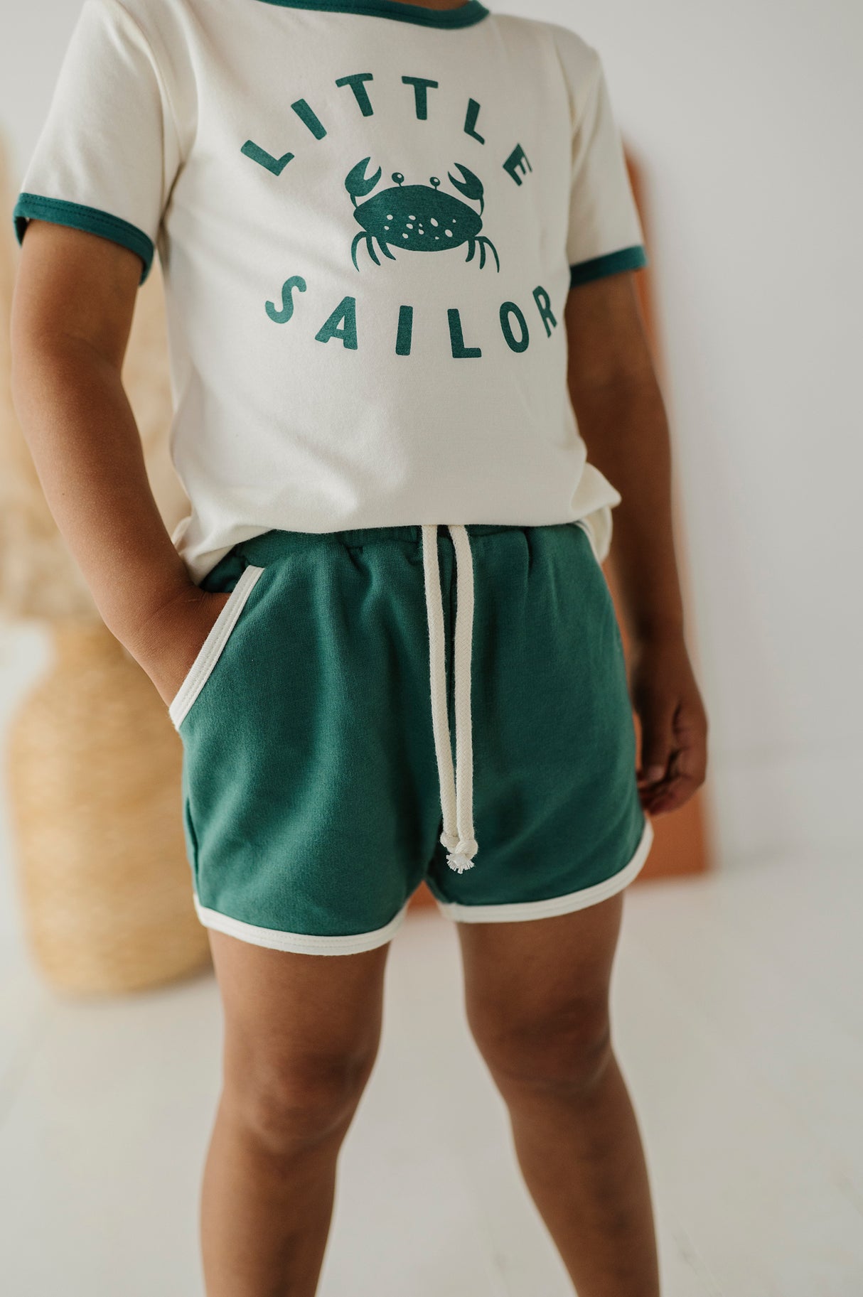 Retro Shorts- Sea Pine by Babysprouts