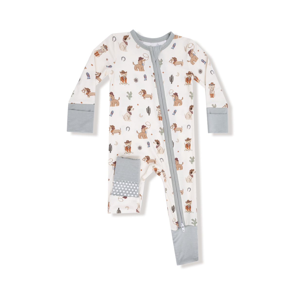 Cowboy Dogs - 2 Way Zipper Romper by Angel Dear