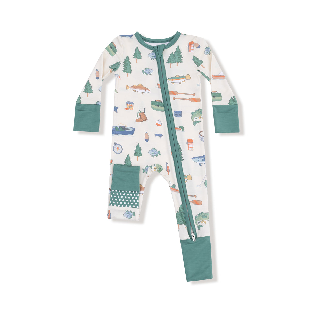 Fishing Things -2 Way Zipper Romper by Angel Dear