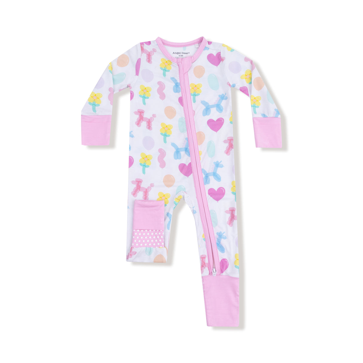 Balloon Animals Pink - 2 Way Zipper Romper by Angel Dear