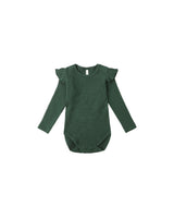 Shoulder Ruffle Bodysuit || Green by Rylee + Cru