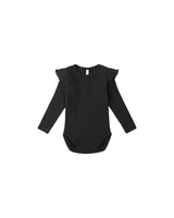 Shoulder Ruffle Bodysuit || Black by Rylee + Cru