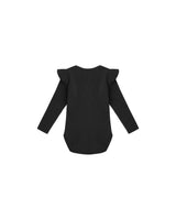 Shoulder Ruffle Bodysuit || Black by Rylee + Cru
