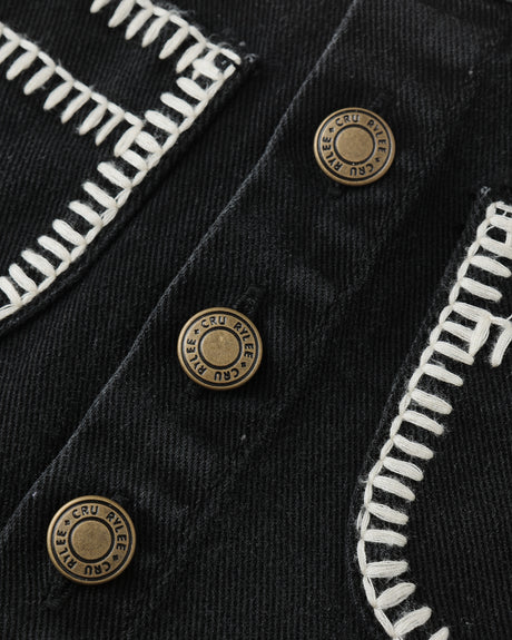 Denver Mini Skirt || Washed Black by Rylee + Cru