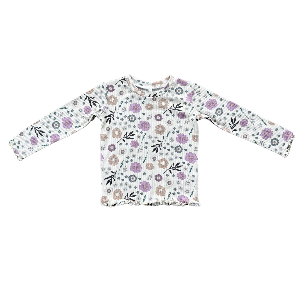 Lettuce Hem Tee- Winter Floral by Babysprouts