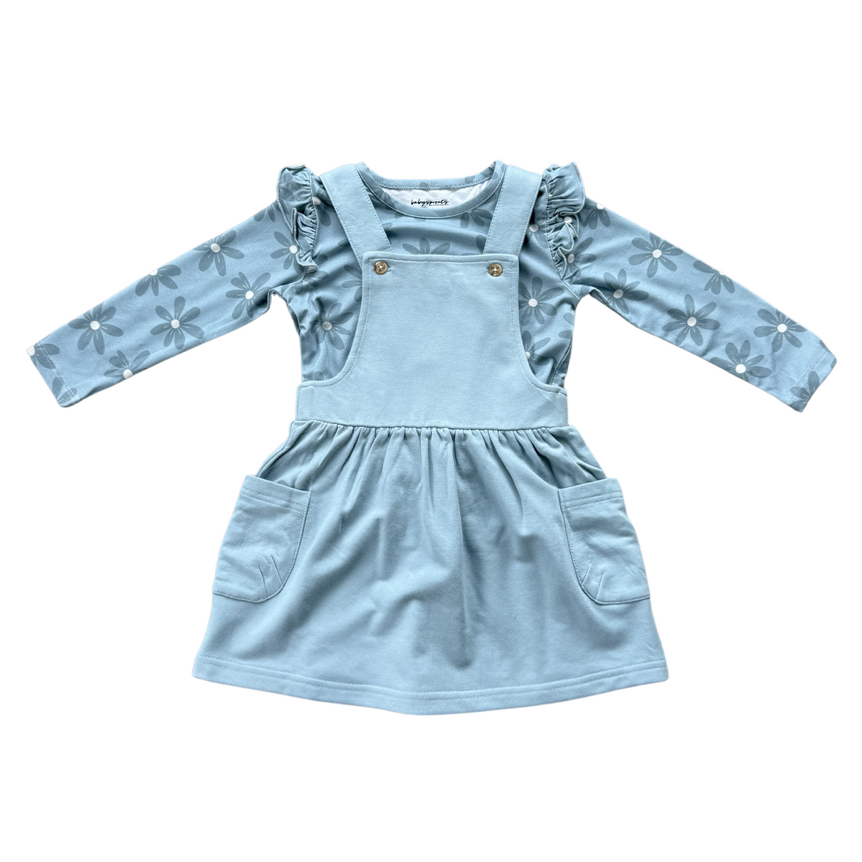 Girl's Jumper Set- Daisy in Ski Blue by Babysprouts