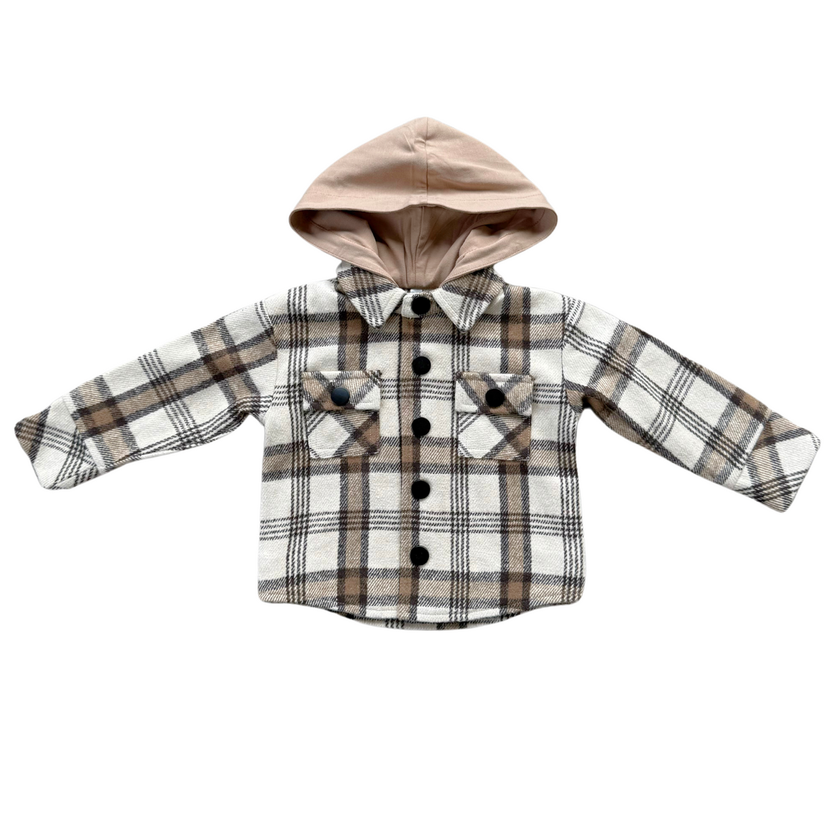 Hooded Shacket- Desert Plaid by Babysprouts