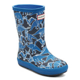 Kids First Classic Rain Boots- Dark Blue Dinos by Hunter Boots