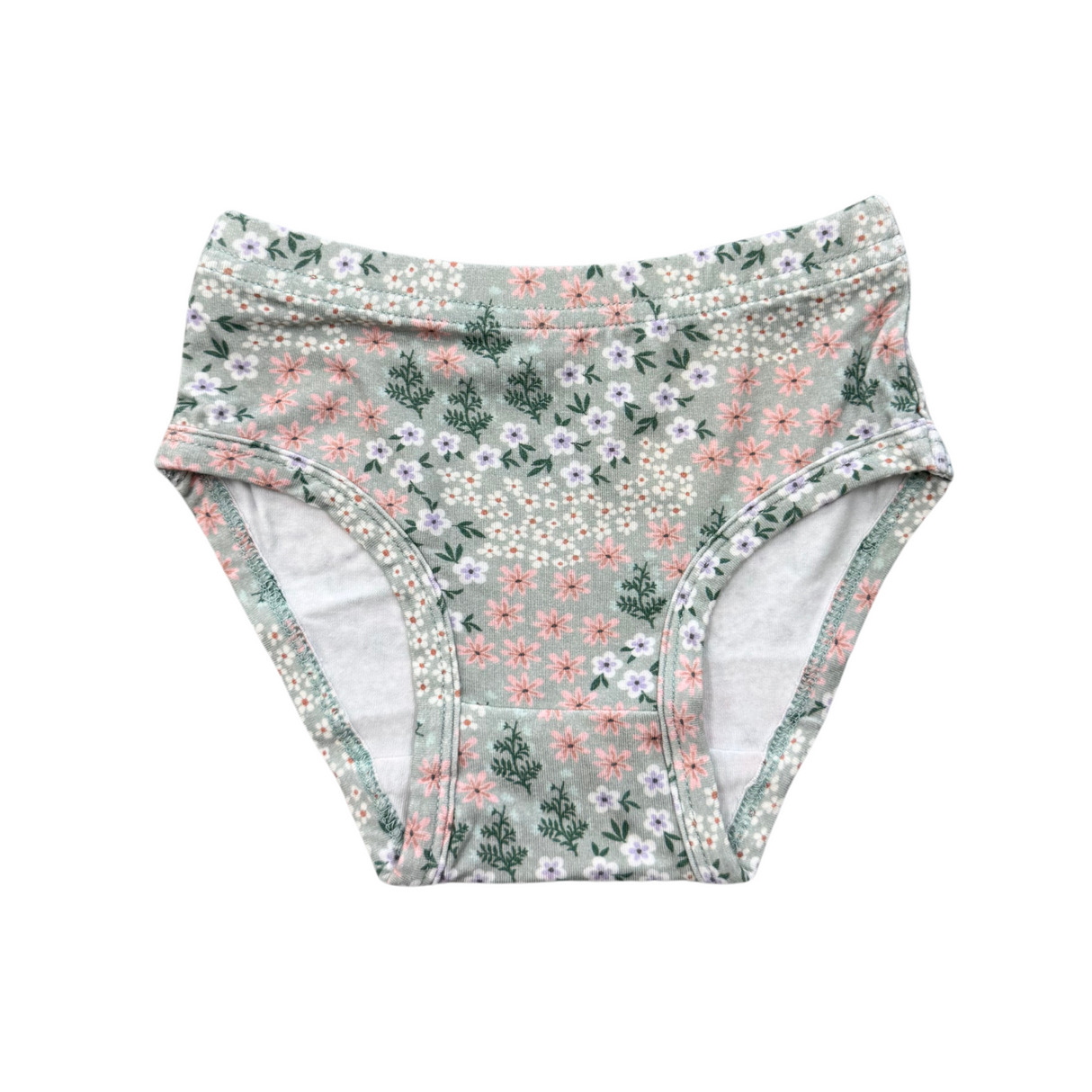 Girl's Underwear- Aqua Grey Floral by Babysprouts