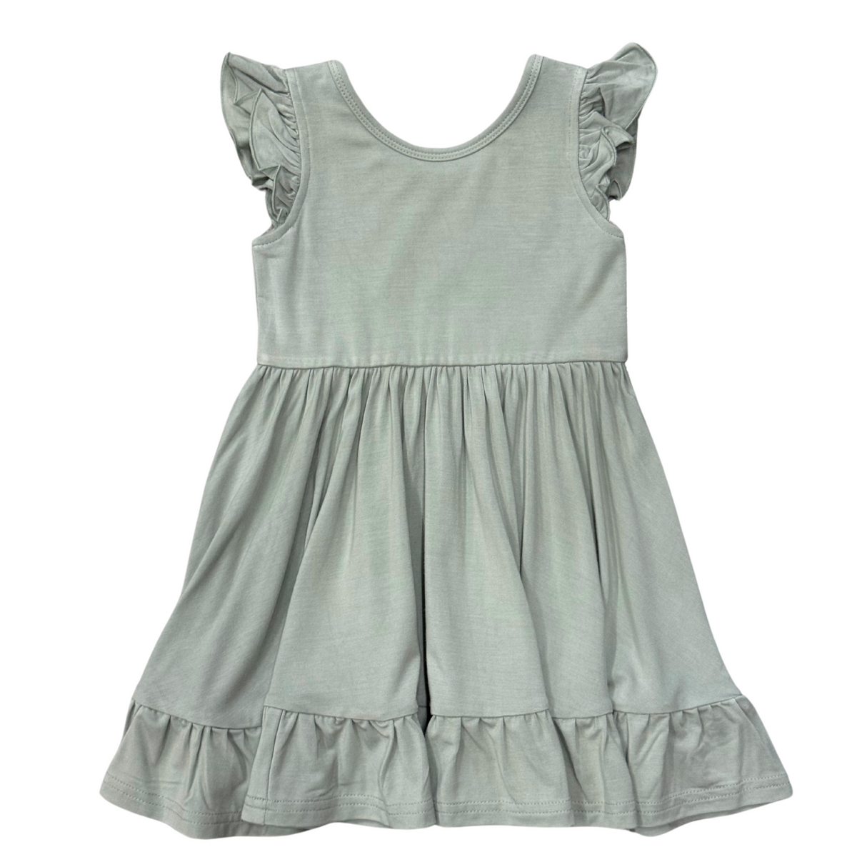 Sleeveless Twirl Dress- Aqua Grey by Babysprouts